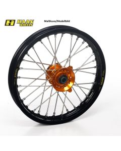 Haan wheel SX&SXF&EXC MODELS 03-14 17-3,50 BLACK RIM/ORANGE HUB - 1 35306/3/10