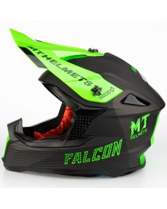 MT Falcon System D6 MX Kypärä, matta musta/fluo. vihreä
