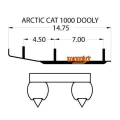 Woodys Dooly Arctic Cat Trail Ohjausrauta 6" 1kpl/pakkaus, DA6-1000