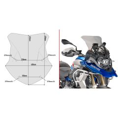 Givi Specific screen, smoked 43,5 x 43 cm (HxW) R1200GS/R1250GS - 5124D