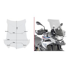Givi Specific screen, smoked 44 x 47 cm (H x W) BMW F750GS/F850GS (18-19) - D5127S