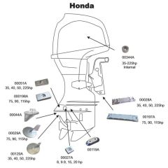 Perf metals anodi, Plate Honda Marine - 126-1-000270