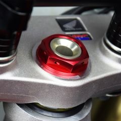 Scar Steering Stem Nut & Tool - Honda/Husqvarna Red Color, 4.26100N